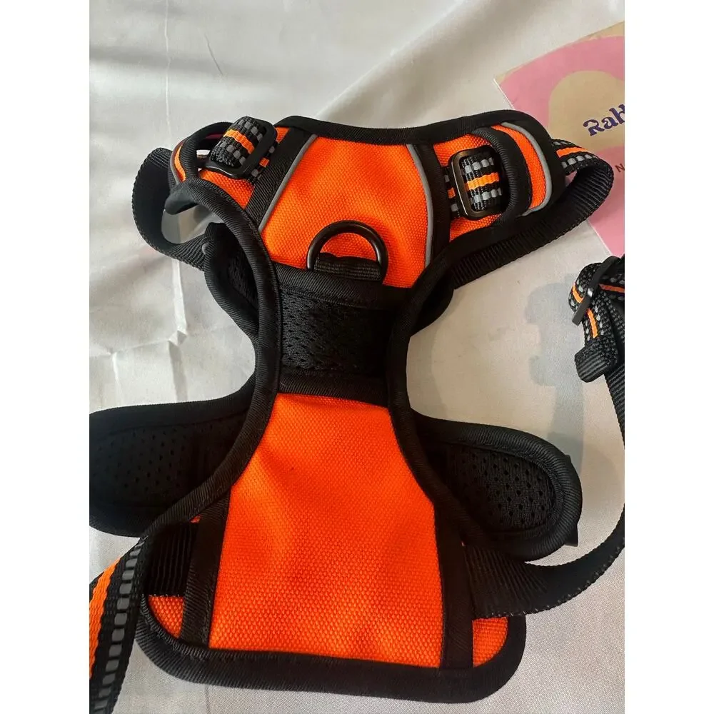 Rabbitgoo No Pull Dog Harness- Orange & Black Reflective Vest (Size Small) NWOT⁠